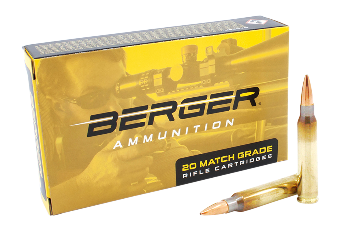 Berger Bullets Target 223 Remington Rifle Ammunition 20 Round Box