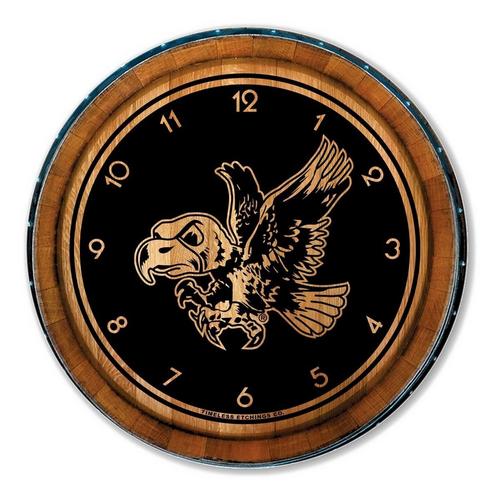 Timeless Etchings Iowa Hawkeyes Herky Wood Barrel Clock - Primary Image