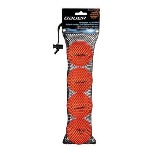 Bauer No Bounce Warm Weather Hockey Balls 4 Pack - Primary Image