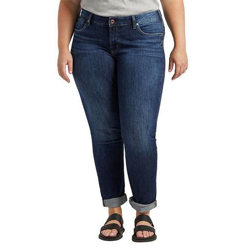 Women's Silver Jeans Co. Plus Size Plus Size Ankle Slim Fit Boyfriend Ankle Jeans - Primary Image