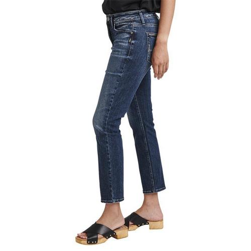 Women's Silver Jeans Co. Elyse Crop Ankle Slim Fit Straight Ankle Jeans - Primary Image