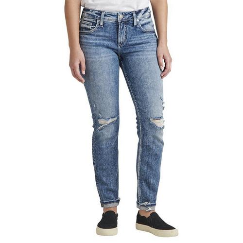 Women's Silver Jeans Co. Plus Size Plus Size Boyfriend Ankle Relaxed Fit Straight Ankle Jeans - Primary Image