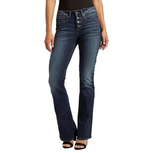 Women's Silver Jeans Co. Suki Button-Up Curvy Bootcut Long Jeans - Primary Image