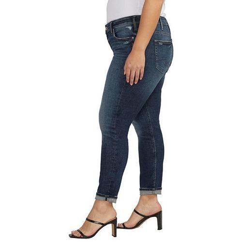 Women's Silver Jeans Co. Plus Size Plus Size Classic Ankle Slim Fit Girlfriend Ankle Jeans - Primary Image