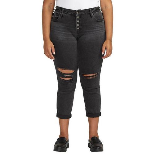 Women's Silver Jeans Co. Plus Size Plus Size Classic Ankle Slim Fit Boyfriend Ankle Jeans - Primary Image