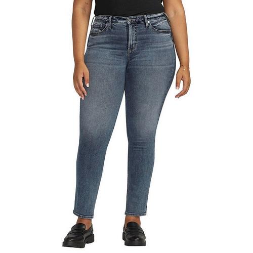 Women's Silver Jeans Co. Plus Size Plus Size Most Wanted Faded Ankle Slim Fit Straight Ankle Jeans - Primary Image