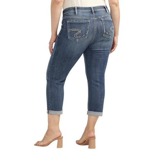Women's Silver Jeans Co. Plus Size Elyse Comfort Relaxed Fit Tapered Capri Jeans - Primary Image