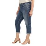Women's Silver Jeans Co. Plus Size Elyse Comfort Relaxed Fit Tapered Capri Jeans - Thumbnail 3 of 3