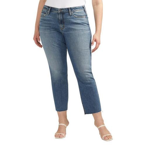 Women's Silver Jeans Co. Plus Size Most Wanted Slim Fit Straight Ankle Jeans - Primary Image