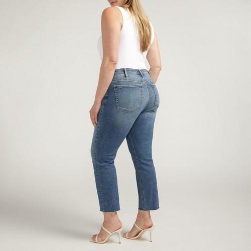 Women's Silver Jeans Co. Plus Size Most Wanted Slim Fit Straight Ankle Jeans - Primary Image
