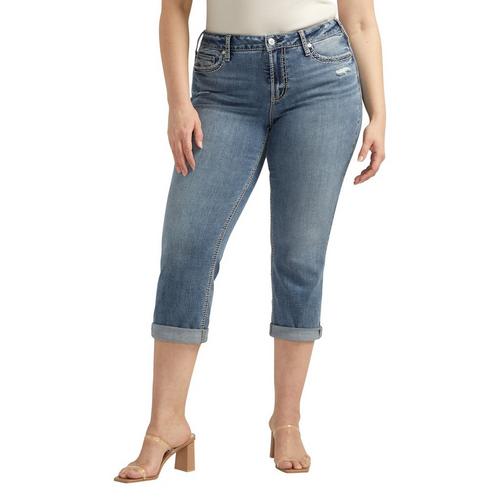 Women's Silver Jeans Co. Plus Size Suki Curvy Straight Capri Jeans - Primary Image