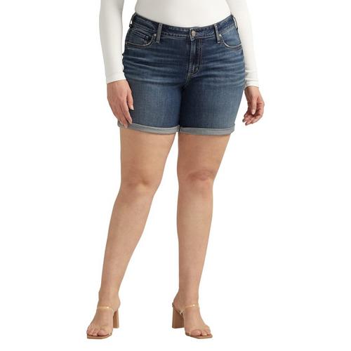 Women's Silver Jeans Co. Plus Size Plus Size Boyfriend Rise Power Stretch Jean Shorts - Primary Image