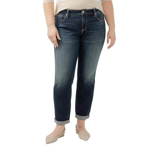 Women's Silver Jeans Co. Plus Size Slim Luxe Loose Fit Boyfriend Jeans - Primary Image