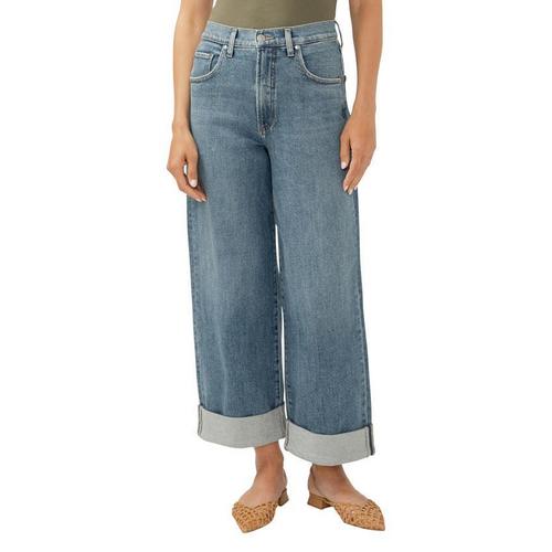 Women's Silver Jeans Co. Be Drawstring Cropped Relaxed Fit Wide Leg Cropped Jeans - Primary Image