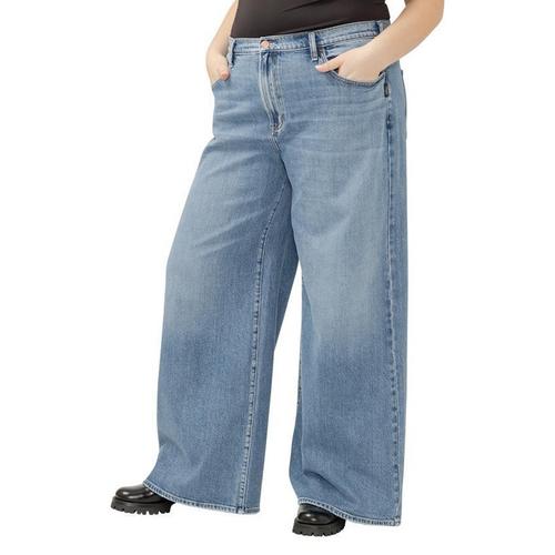Women's Silver Jeans Co. Plus Size Plus Size Highly Desirable Ultra Relaxed Fit Wide Leg Jeans - Primary Image