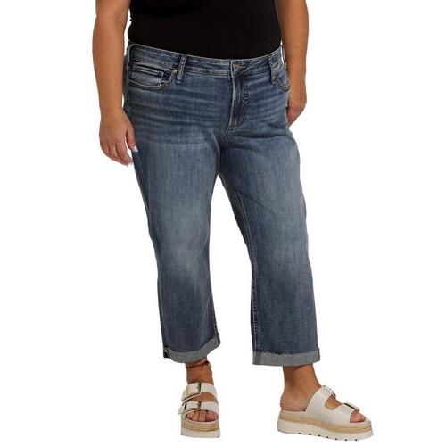 Women's Silver Jeans Co. Plus Size Plus Size Elyse Capri Slim Fit Straight Jeans - Primary Image