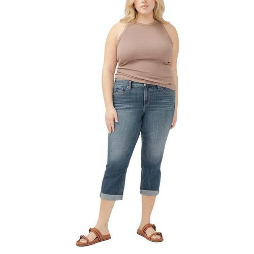 Women's Silver Jeans Co. Plus Size Suki Luxe Capri Slim Fit Straight Jeans - Primary Image