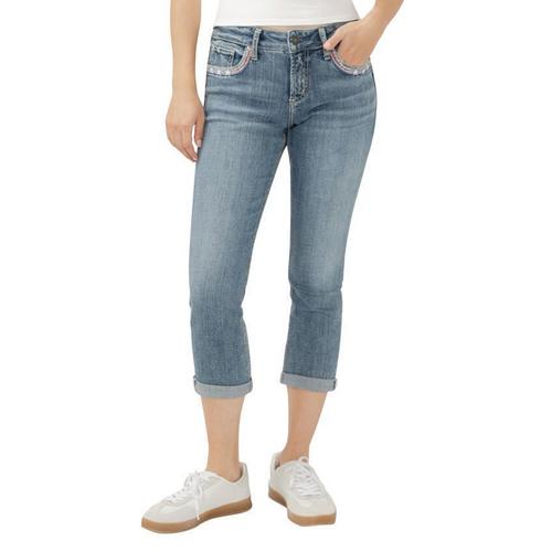 Women's Silver Jeans Co. Elyse Comfort Luxe Capri Curvy Slim Leg Capri Jeans - Primary Image