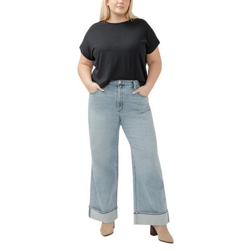Women's Silver Jeans Co. Plus Size Desirable Relaxed Fit Wide Leg Jeans - Primary Image