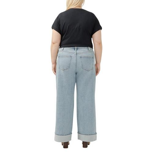 Women's Silver Jeans Co. Plus Size Desirable Relaxed Fit Wide Leg Jeans - Primary Image