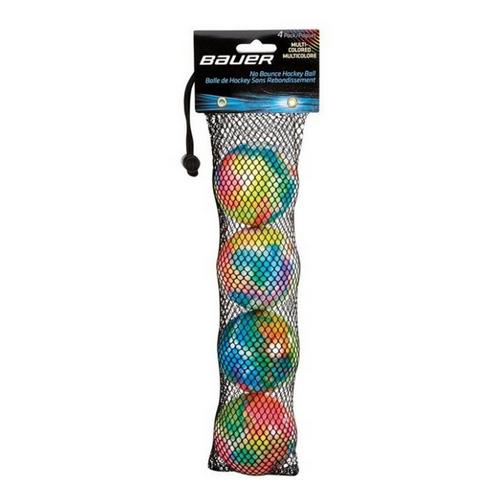 Bauer Multi-Color No-Bounce Hockey Balls 4 Pack - Primary Image