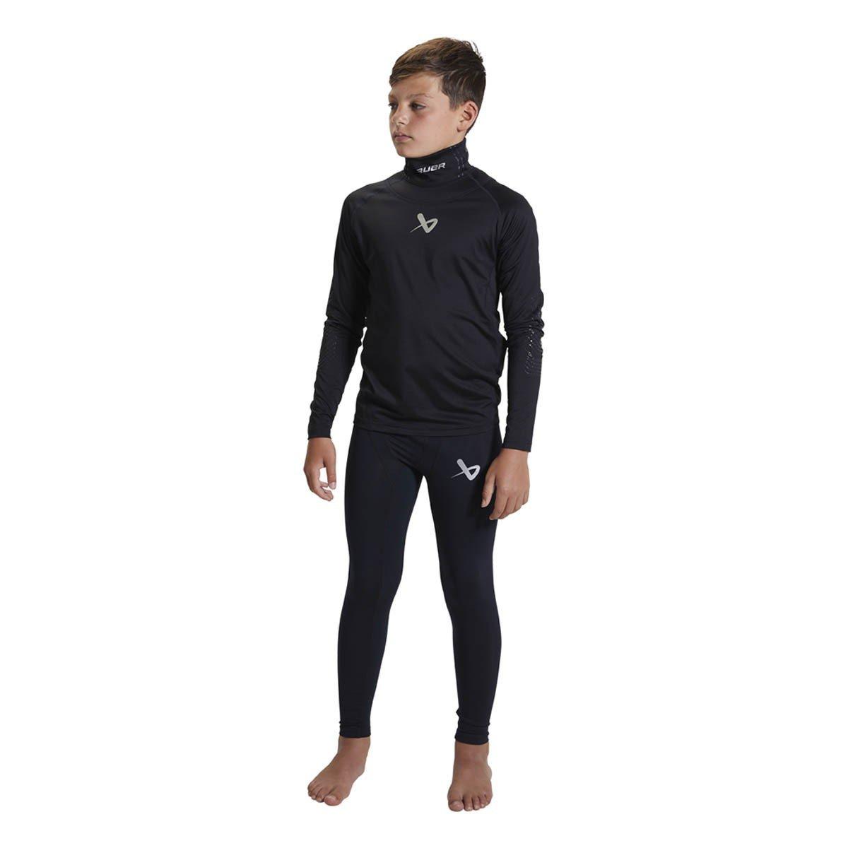 Youth Bauer Protect Long Sleeve Mock Neck Base Layer Hockey Neck