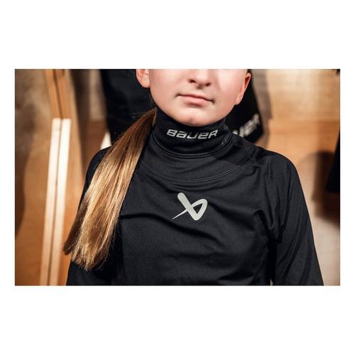 Youth Bauer Protect Long Sleeve Mock Neck Base Layer Hockey Neck Guard - Primary Image