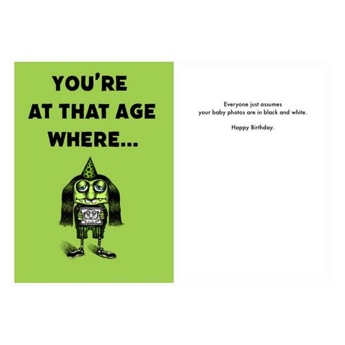 Bald Guy Greetings Black and White (OG) Birthday Card - Primary Image