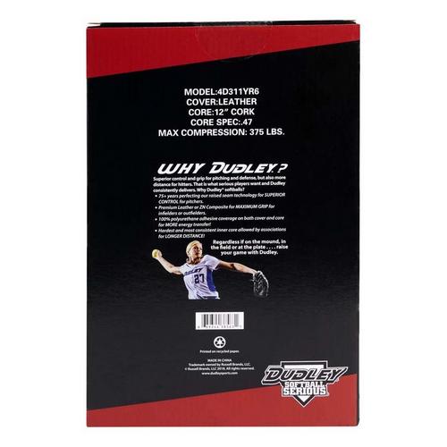 Dudley SB12L 12" ASA Fastpitch Softball - 6 Pack - Primary Image