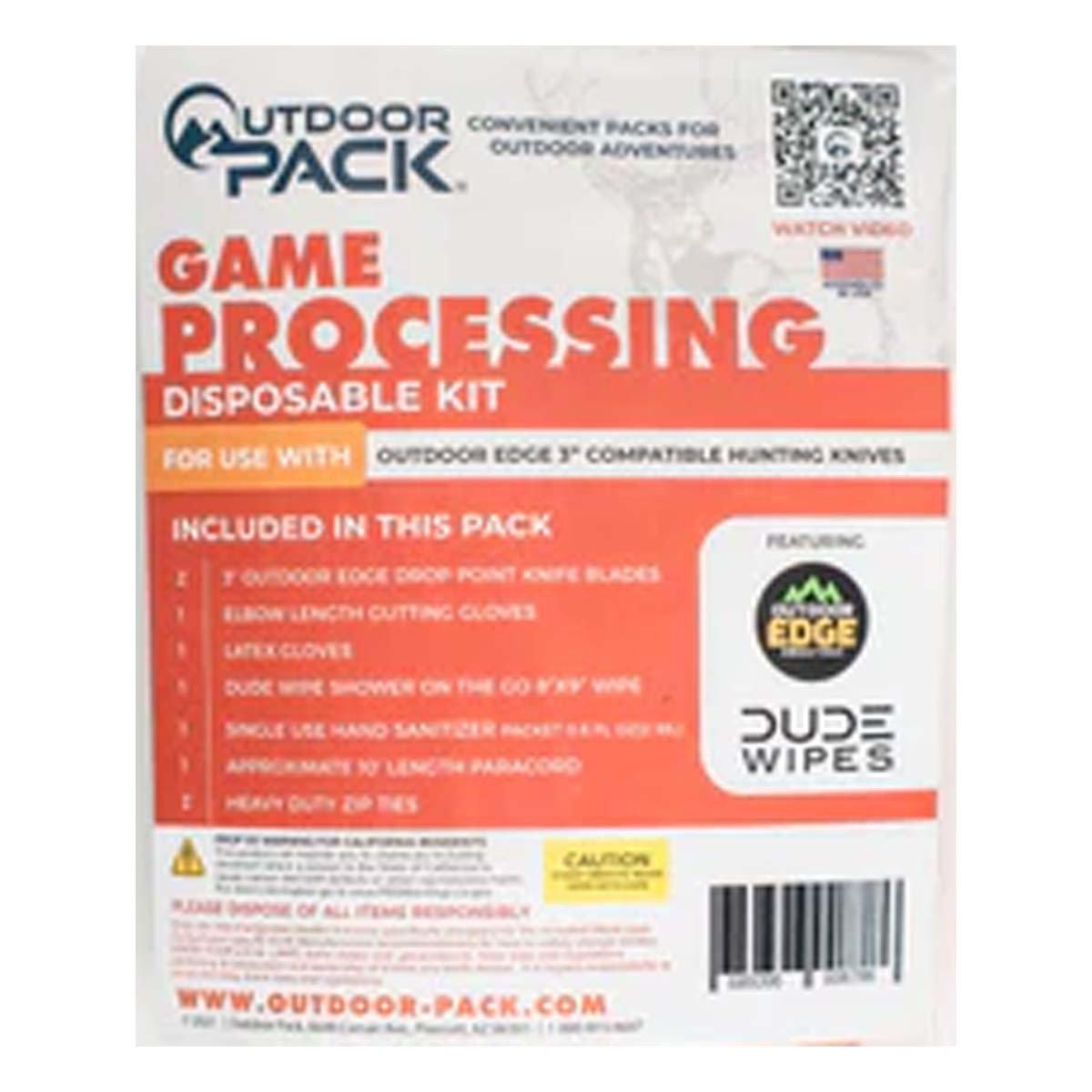Outdoor Pack Disposable Game Processing Kit 3" Outdoor Edge Drop Point Blade Without Game Bags - Outdoor Pack