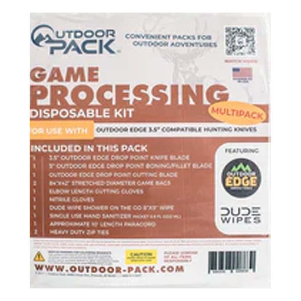 Outdoor Pack Game Processing Kit 3.5" Multipack Type With Game Bags - Outdoor Pack