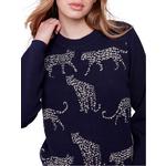 Women's Charlie B Animal Print Jacquard Knit Pullover Sweater - Thumbnail 2 of 4