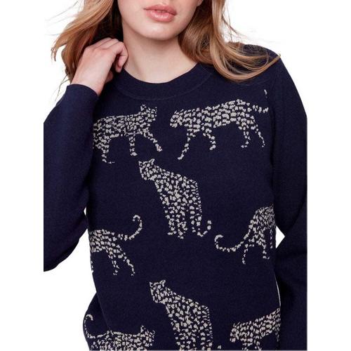 Women's Charlie B Animal Print Jacquard Knit Pullover Sweater - Primary Image