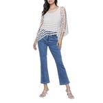 Women's Charlie B Heart Textured 3/4 Sleeve Square Neck Shirt - Thumbnail 2 of 4