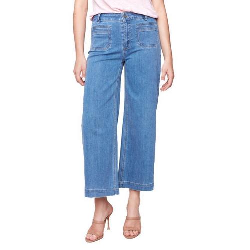Women's Charlie B Patch Pocket Wide Leg Jeans - Primary Image