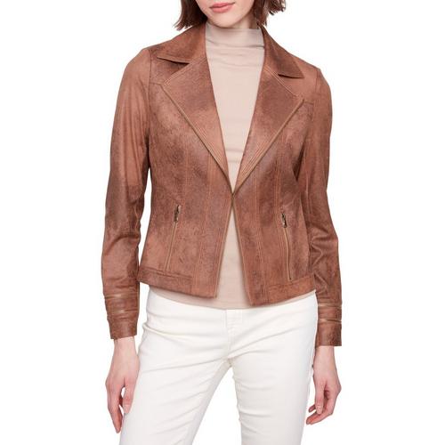 Women's Charlie B Vintage Faux Leather Moto Jacket - Primary Image