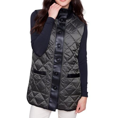 Women's Charlie B Reversible Button-Front Quilted Vest - Primary Image