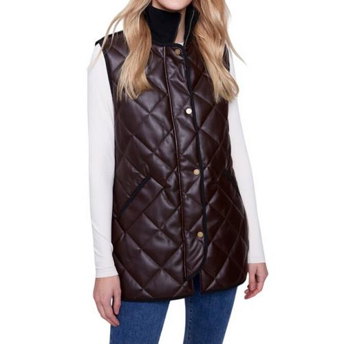 Women's Charlie B Quilted Faux Leather Vest - Primary Image