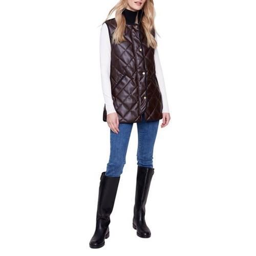 Women's Charlie B Quilted Faux Leather Vest - Primary Image