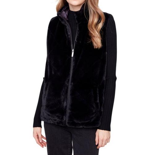 Women's Charlie B Printed Reversible Quilted Faux Fur Vest - Primary Image