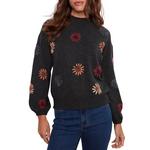 Women's Charlie B Floral Embroidery Mock Neck Pullover Sweater - Thumbnail 1 of 3