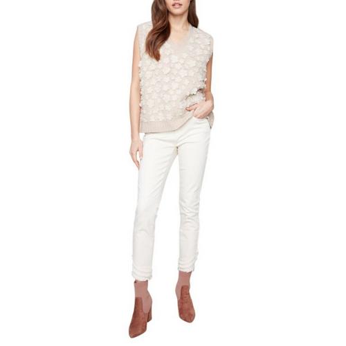 Women's Charlie B Floral Mesh Sleeveless V-Neck Sweater Vest - Primary Image