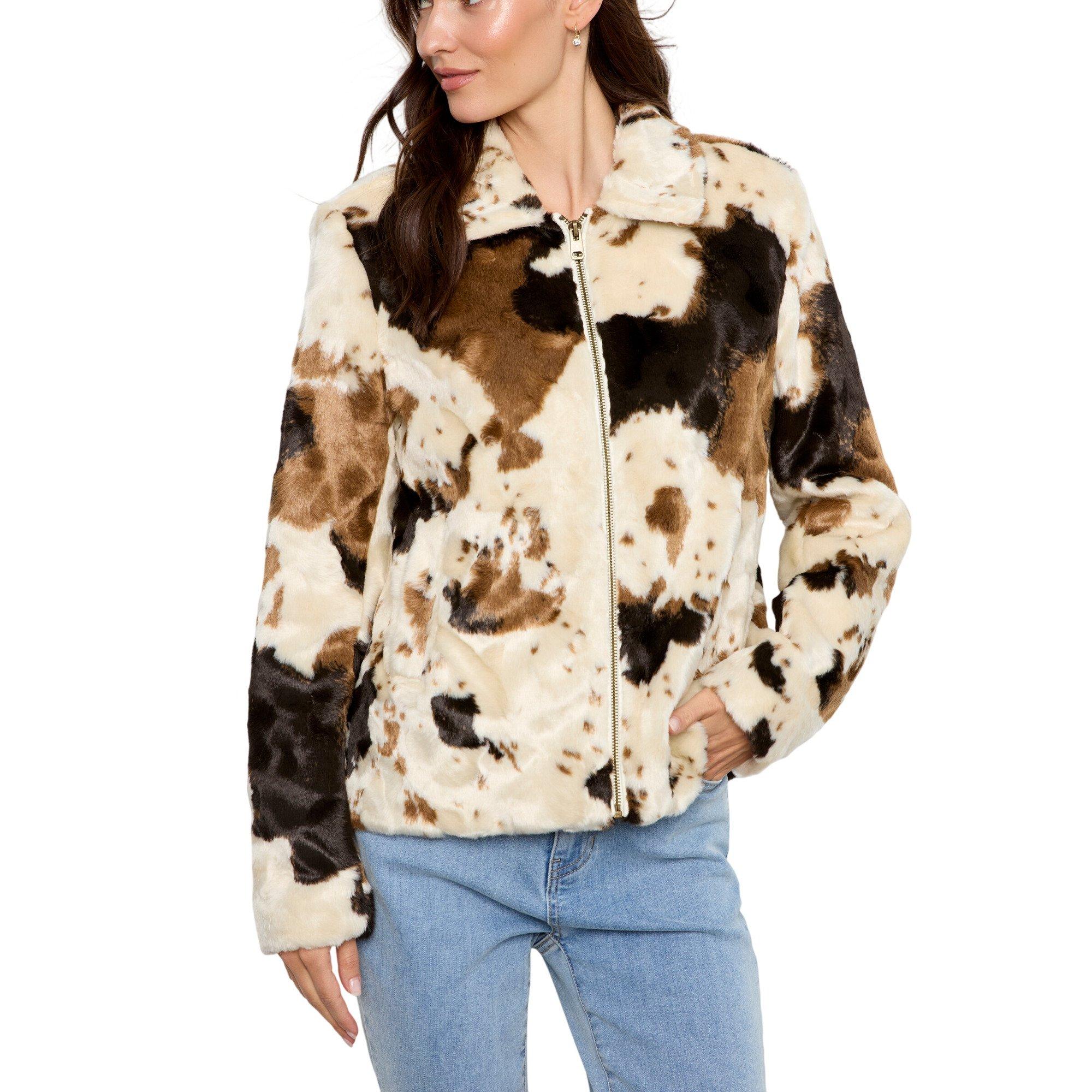 Women's Charlie B Fur In Cow Print Jacket | SCHEELS.com