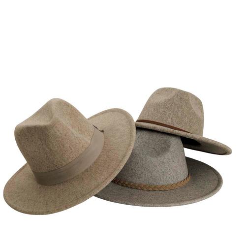 Women's American Hat Makers Crystal Wide Brim Felt Fedora - Primary Image
