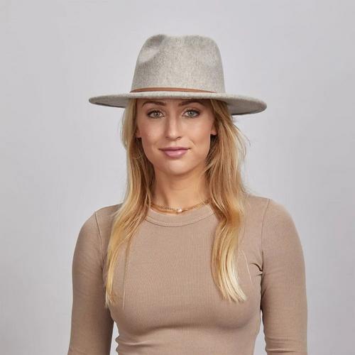 Women's American Hat Makers Crystal Wide Brim Felt Fedora - Primary Image