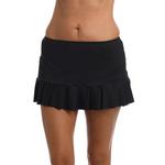 Women's 24th & Ocean Solid Mid Waist Ruffle Swim Skort - Thumbnail 1 of 2