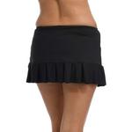 Women's 24th & Ocean Solid Mid Waist Ruffle Swim Skort - Thumbnail 2 of 2