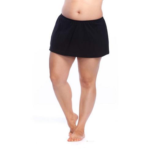 Women's 24th & Ocean Plus Size Mid Waist Swim Skort - Primary Image