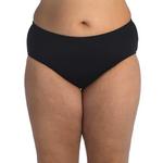 Women's 24th & Ocean Plus Size Solid Mid Waist Hipster Swim Bottoms - Thumbnail 1 of 2