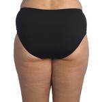 Women's 24th & Ocean Plus Size Solid Mid Waist Hipster Swim Bottoms - Thumbnail 2 of 2
